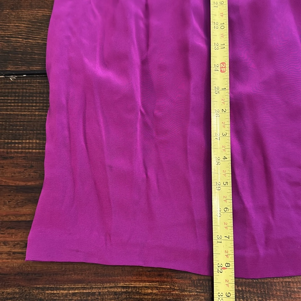 Jay Godfrey silk mini draped magenta lined shift pockets Halter zipper 2 Dress - Picture 12 of 15